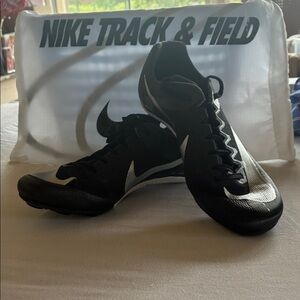 Nike Men's Black and White Track Shoes